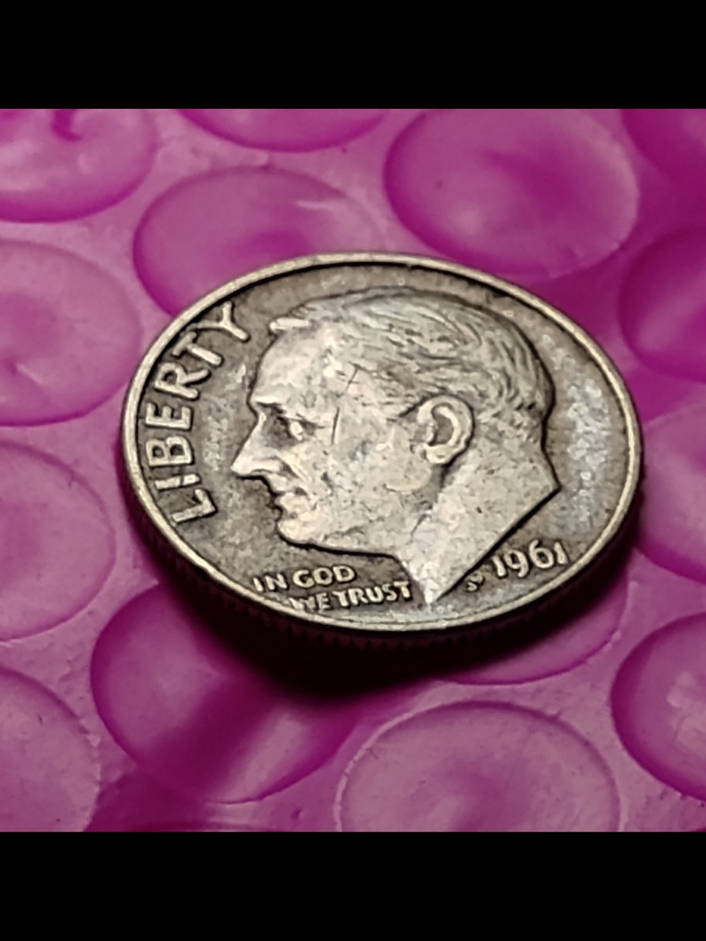 Classic Silver Roosevelt  D Dime Coin - 1961 90% Silver CIRCULATED